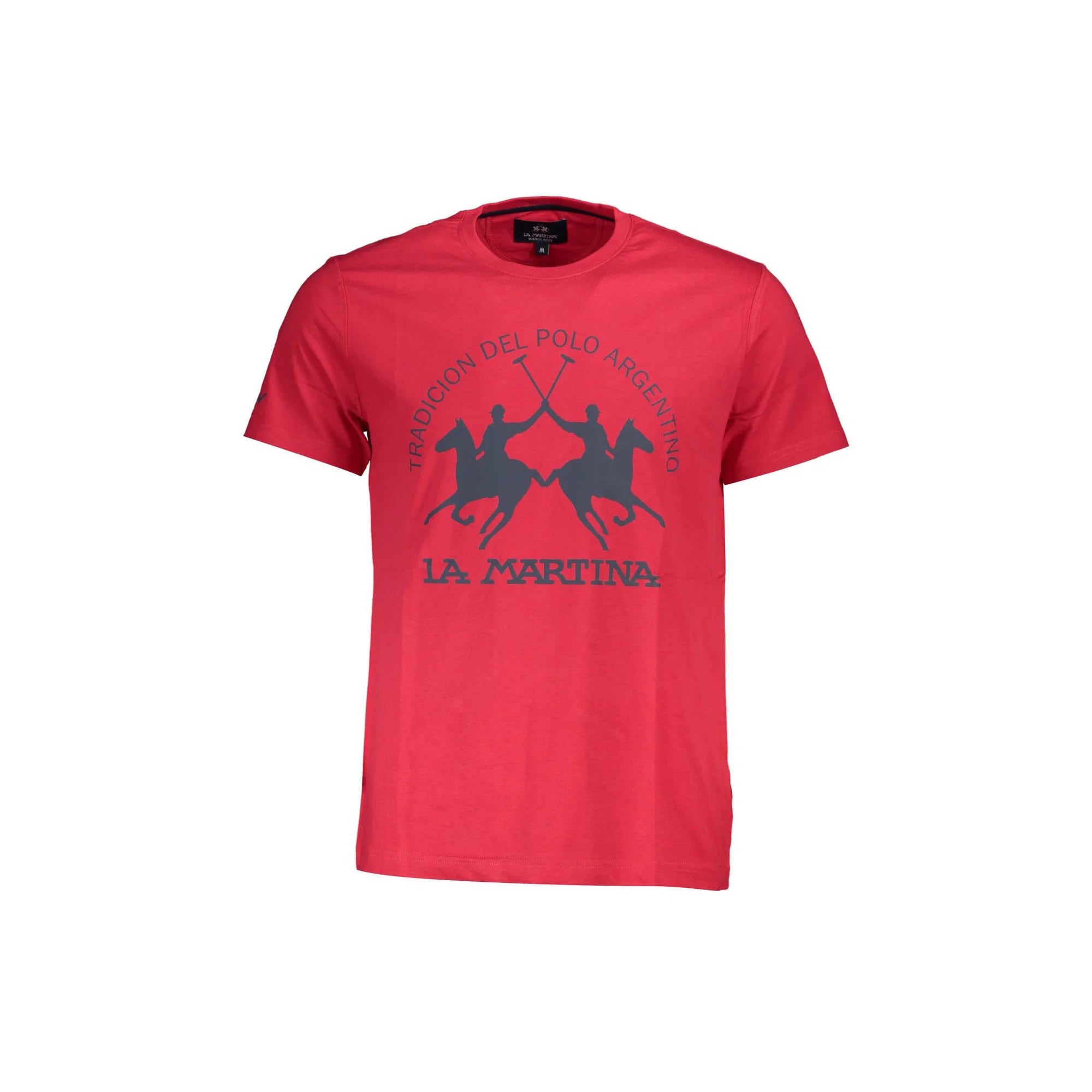 La Martina T-Shirt Maniche Corte Uomo Rossa Stampa Logo Rosso - foto prodotto