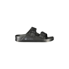 NORWAY Ciabatte Uomo Nere con Doppia Fibbia e Stampa