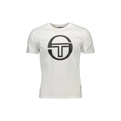 Sergio Tacchini T-Shirt Μανίκια Κοντά Ανδρική Λευκή Εκτύπωση Λογότυπο