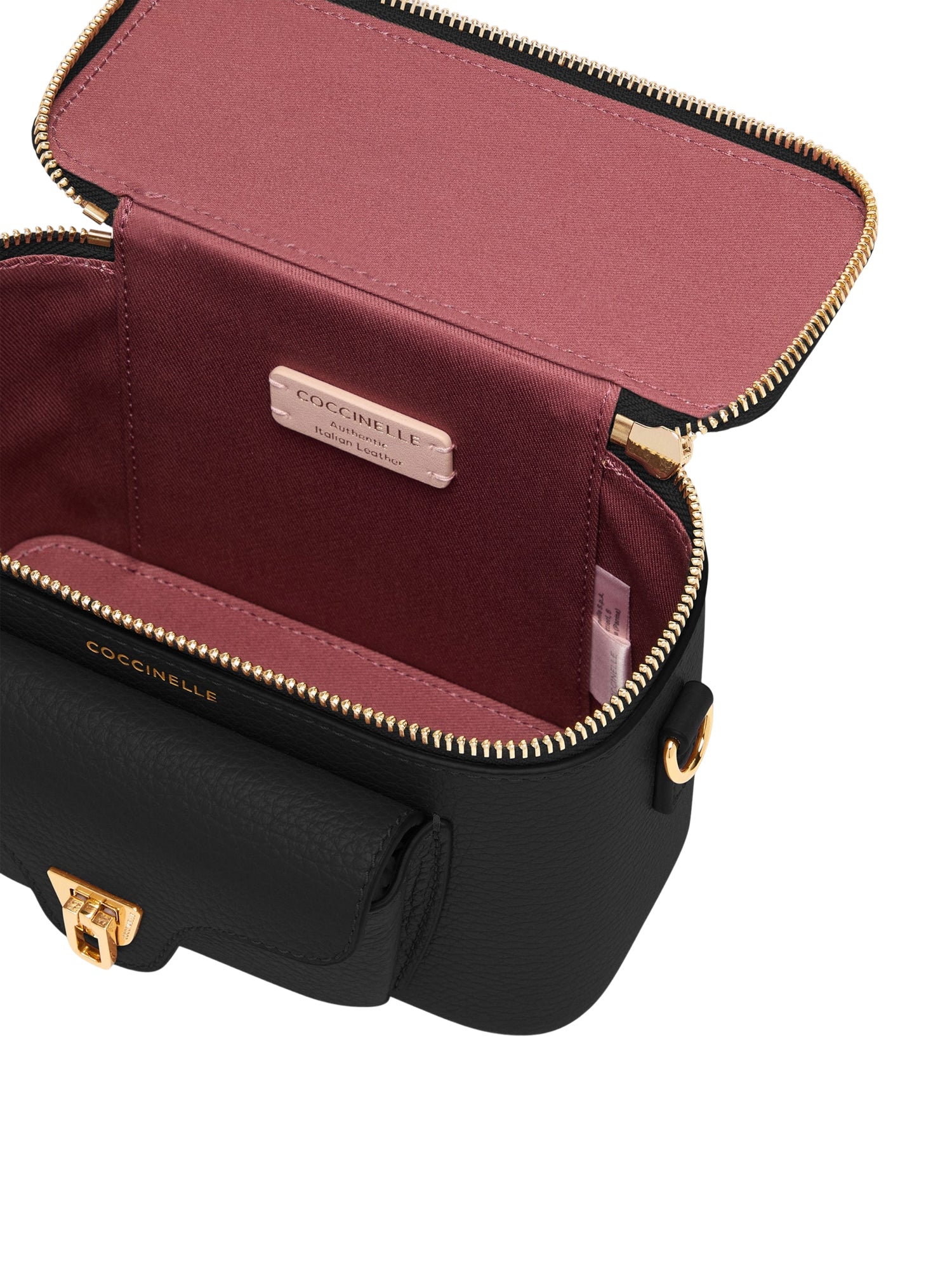 COCCINELLE Borsa Donna a Tracolla Nera, In Vera Pelle, Beat Generation