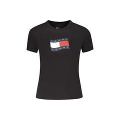 Tommy Hilfiger Majica Kratkih Rukava Ženska Crna S Printom Loga