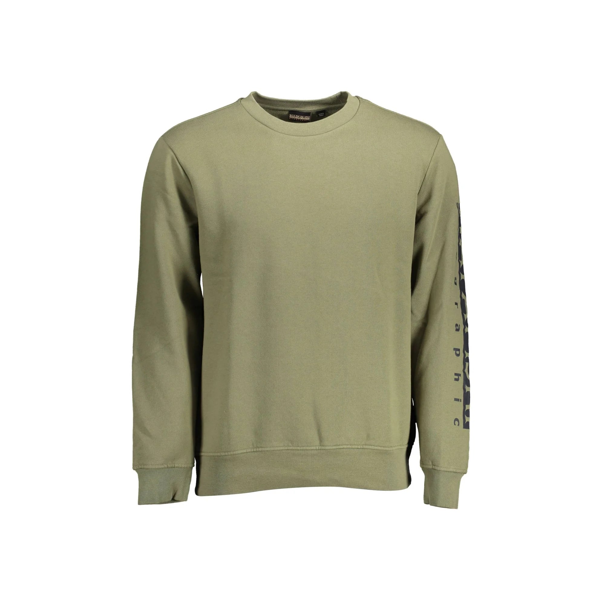 Napapijri Felpa Maniche Lunghe Uomo Verde Stampa Logo Felpe - foto prodotto
