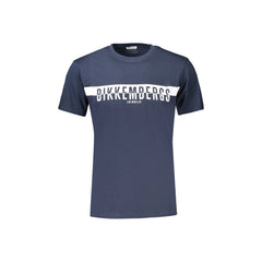 Bikkembergs T-Shirt Manga Curta Homem Azul Estampa Logo