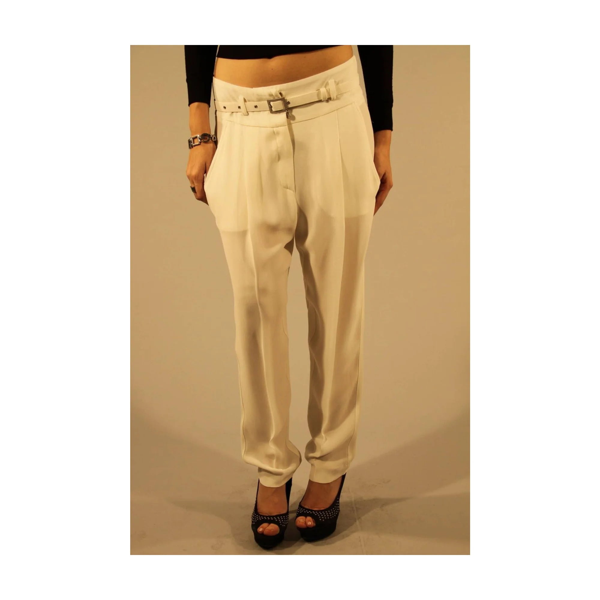 PATRIZIA PEPE PANTALONE DONNA BIANCO