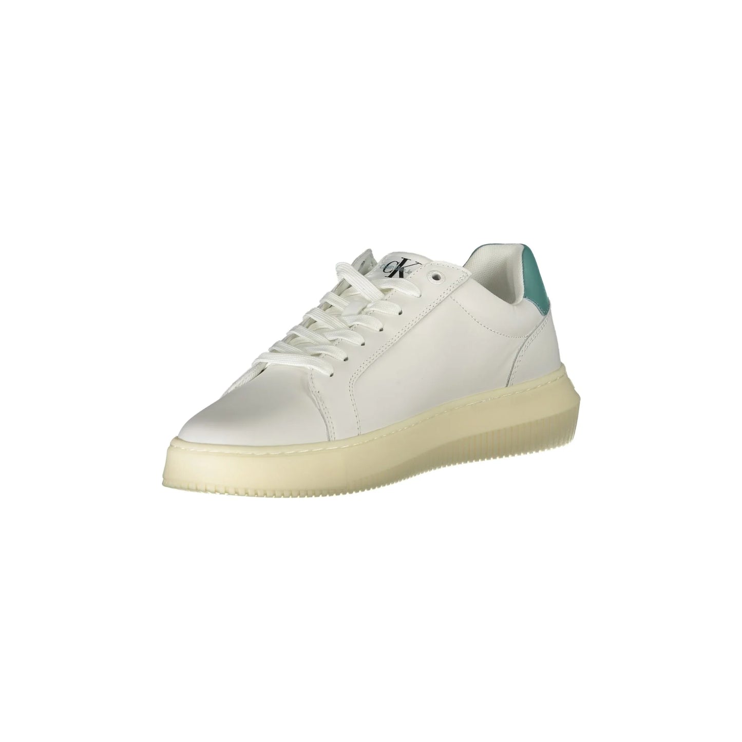 CALVIN KLEIN Scarpe Sneakers Uomo Bianche con Lacci e Logo bianco - vista 3