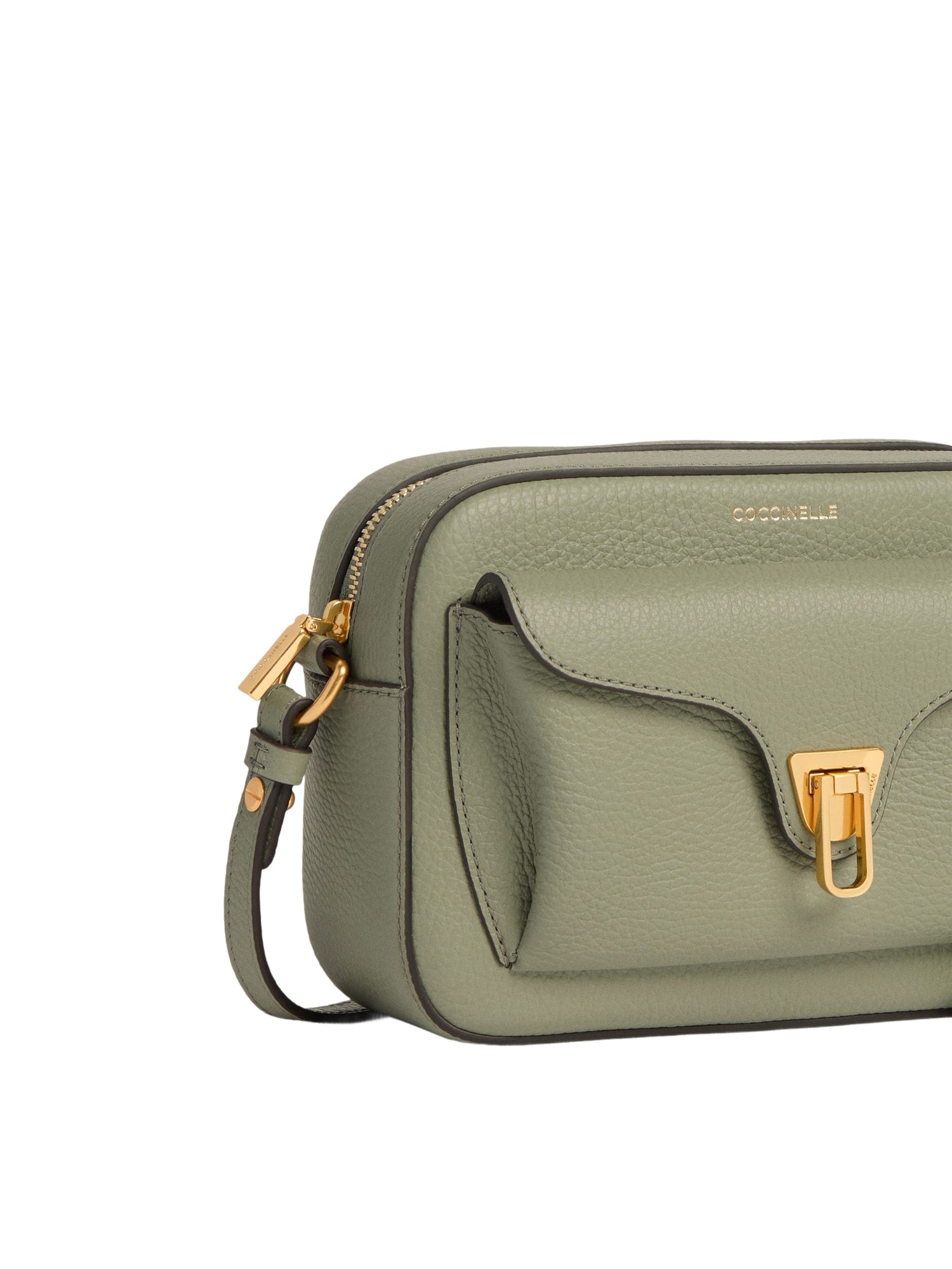COCCINELLE Borsa Donna a Tracolla Verde, In Vera Pelle, Beat Soft Small