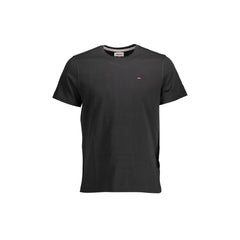 Tommy Hilfiger Camiseta Hombre Negra Cuello Redondo Algodón Bordado Logo