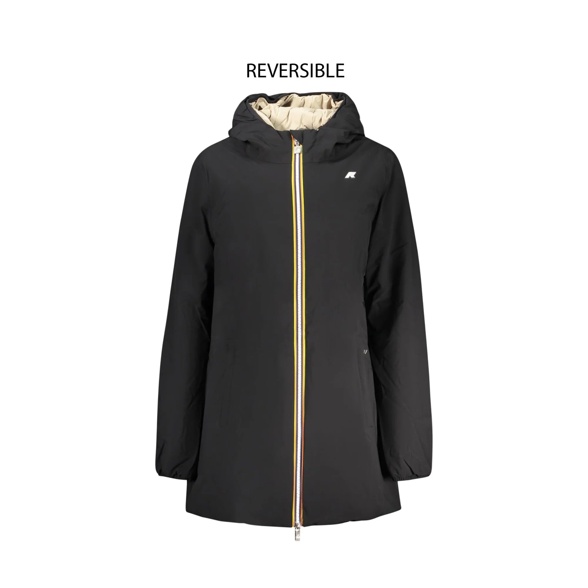 K-Way Giubbotto Donna Nero Lungo Reversibile Beige/Nero Giubbotti e Giacche - foto prodotto