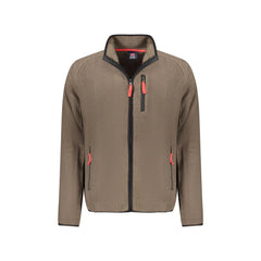 Norway 1963 Sudadera Hombre Marrón Cremallera Bolsillos Aplicación Logo