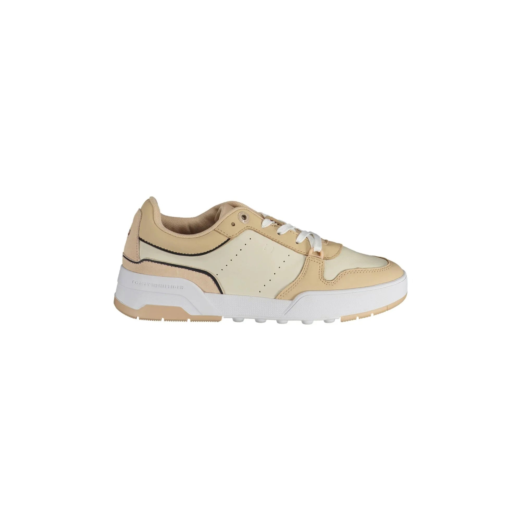 TOMMY HILFIGER Scarpe Sneakers Donna Neutro con Lacci e Logo Beige - foto prodotto