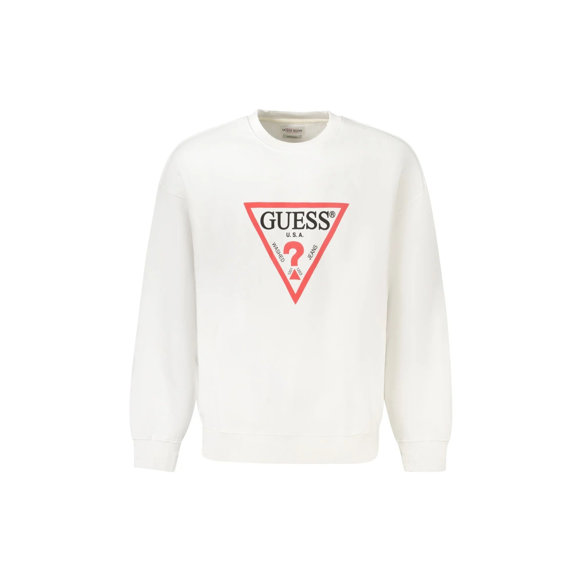GUESS JEANS FELPA SENZA ZIP UOMO BIANCO