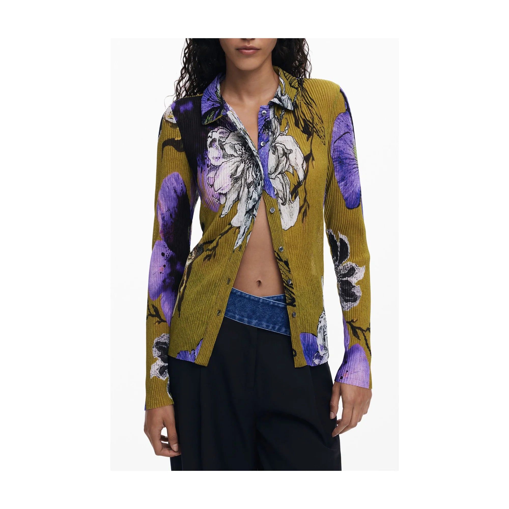DESIGUAL CAMICIA MANICHE LUNGHE DONNA VERDE