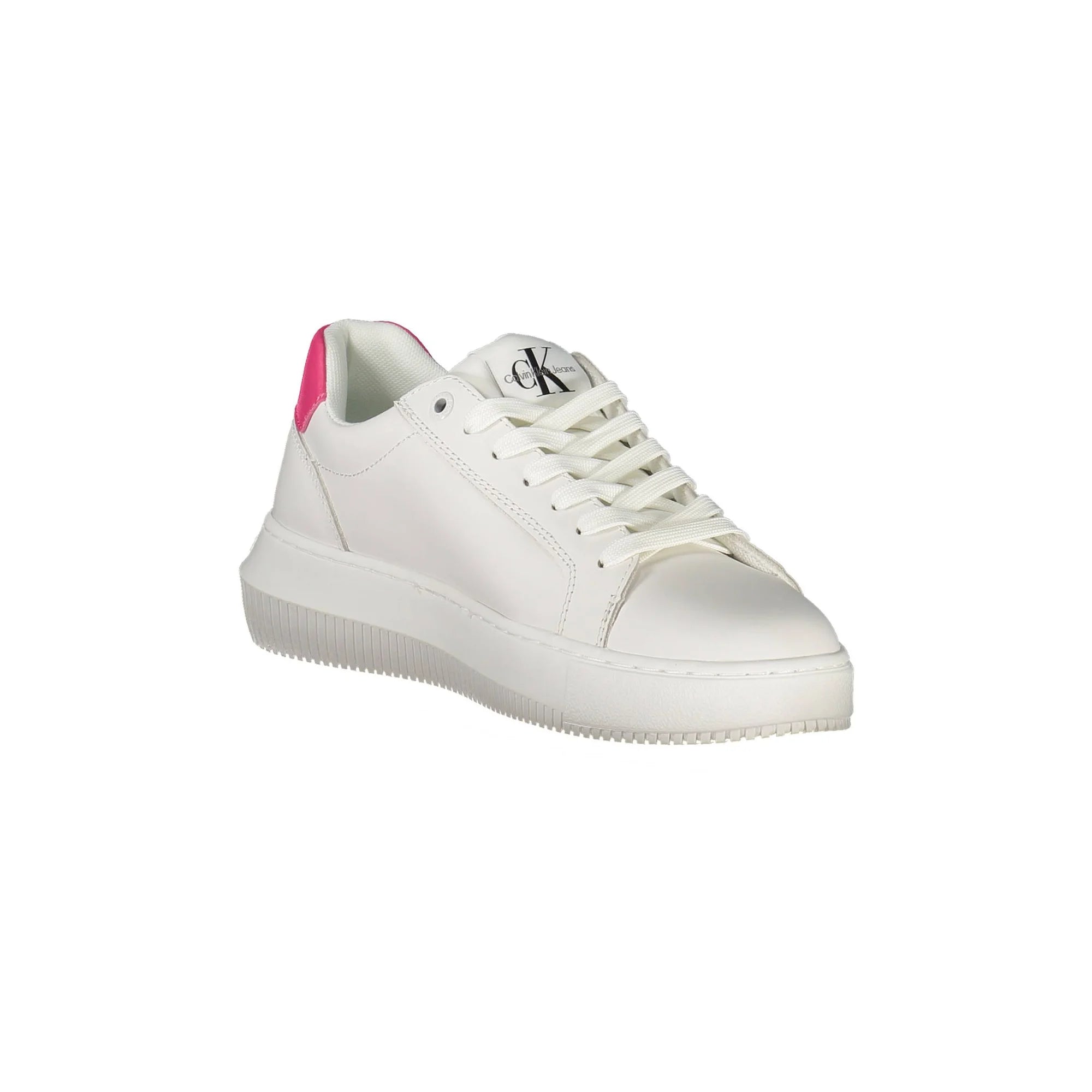 CALVIN KLEIN Scarpe Sneakers Donna Bianche con Lacci e Logo bianco - vista 2