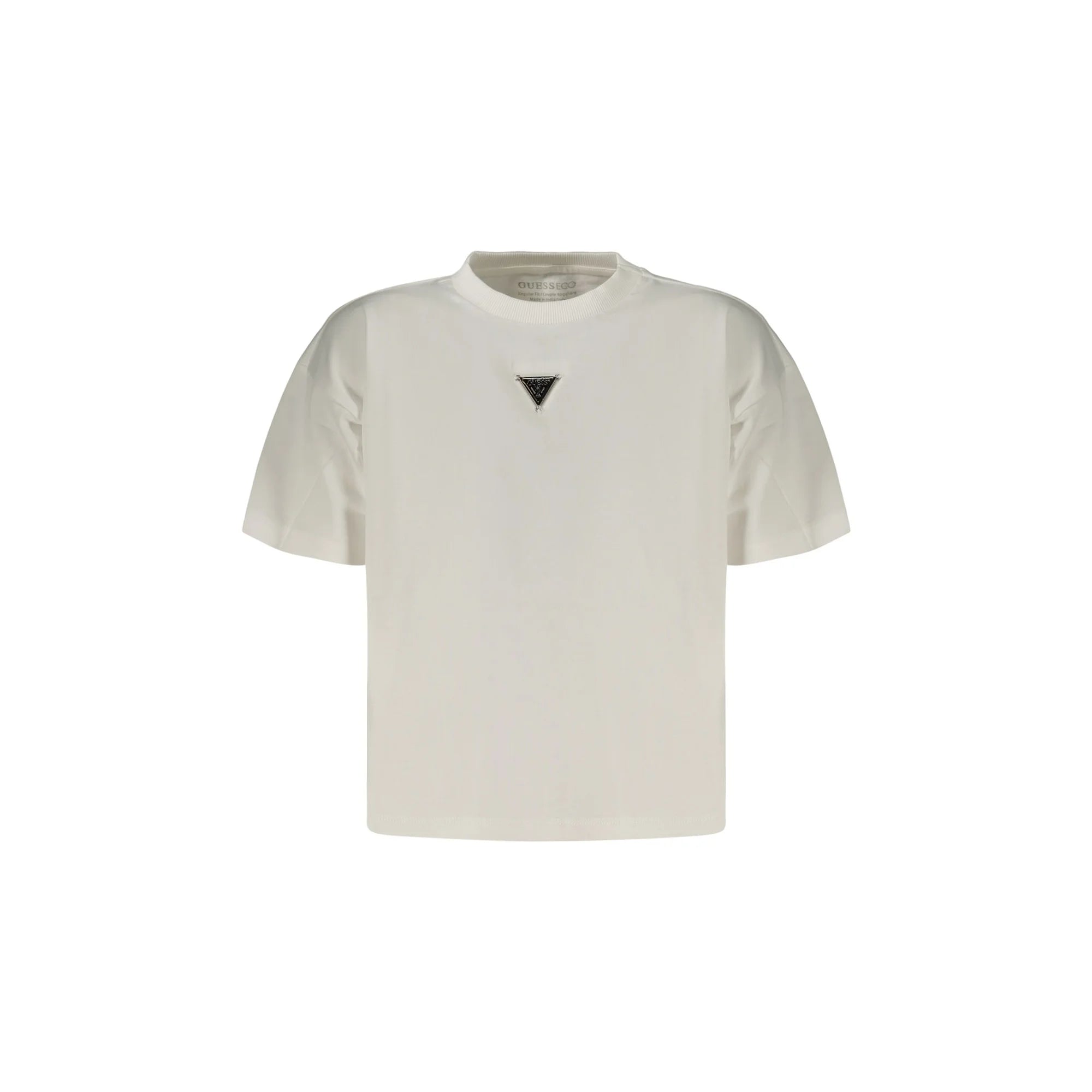 GUESS JEANS T-SHIRT MANICHE CORTE BAMBINO BIANCO