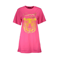 Cavalli Class T-Shirt Maniche Corte Donna Rosa Stampa