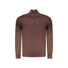 Coveri Moving Maglia Uomo Marrone Mezzo Zip Ricamo