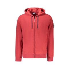 Norway 1963 Felpa Uomo Rossa con Zip Pile Cappuccio Ricamo Logo