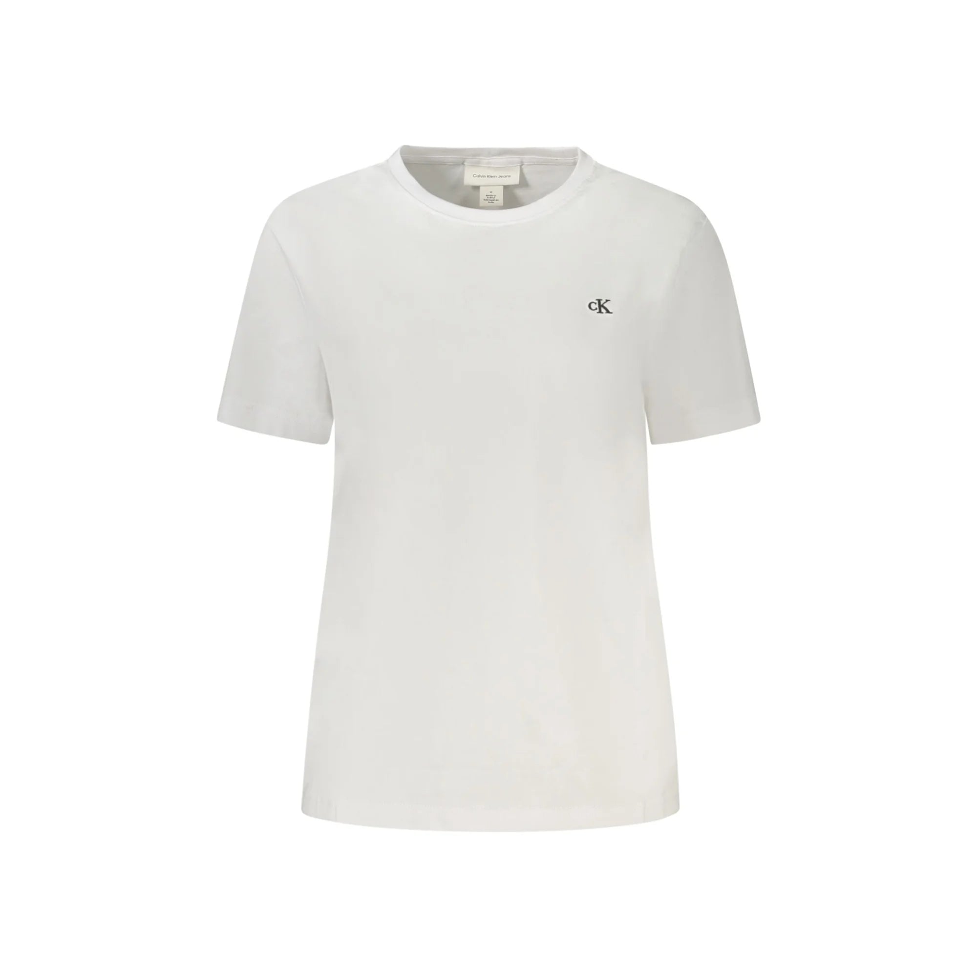 Calvin Klein T-Shirt Maniche Corte Donna Bianca Ricamo Logo Bianco - foto prodotto
