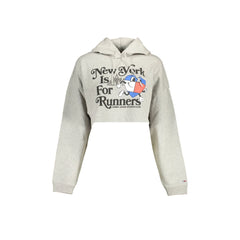 Tommy Hilfiger Felpa Donna Grigia Cappuccio Ricamo Stampa Logo