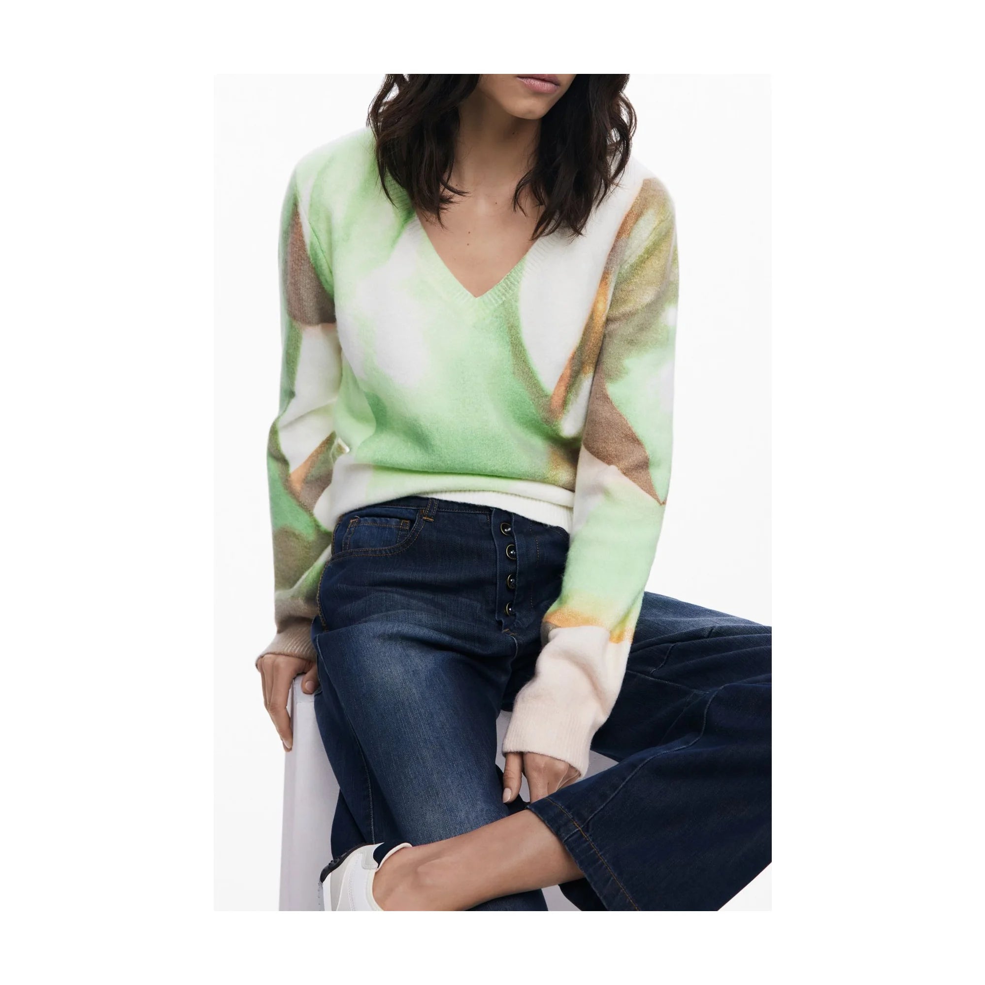 DESIGUAL MAGLIA DONNA VERDE