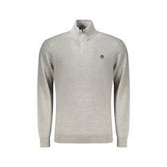 Timberland Camisola Homem Cinza Meia Fecho de Correr Bordado Logo