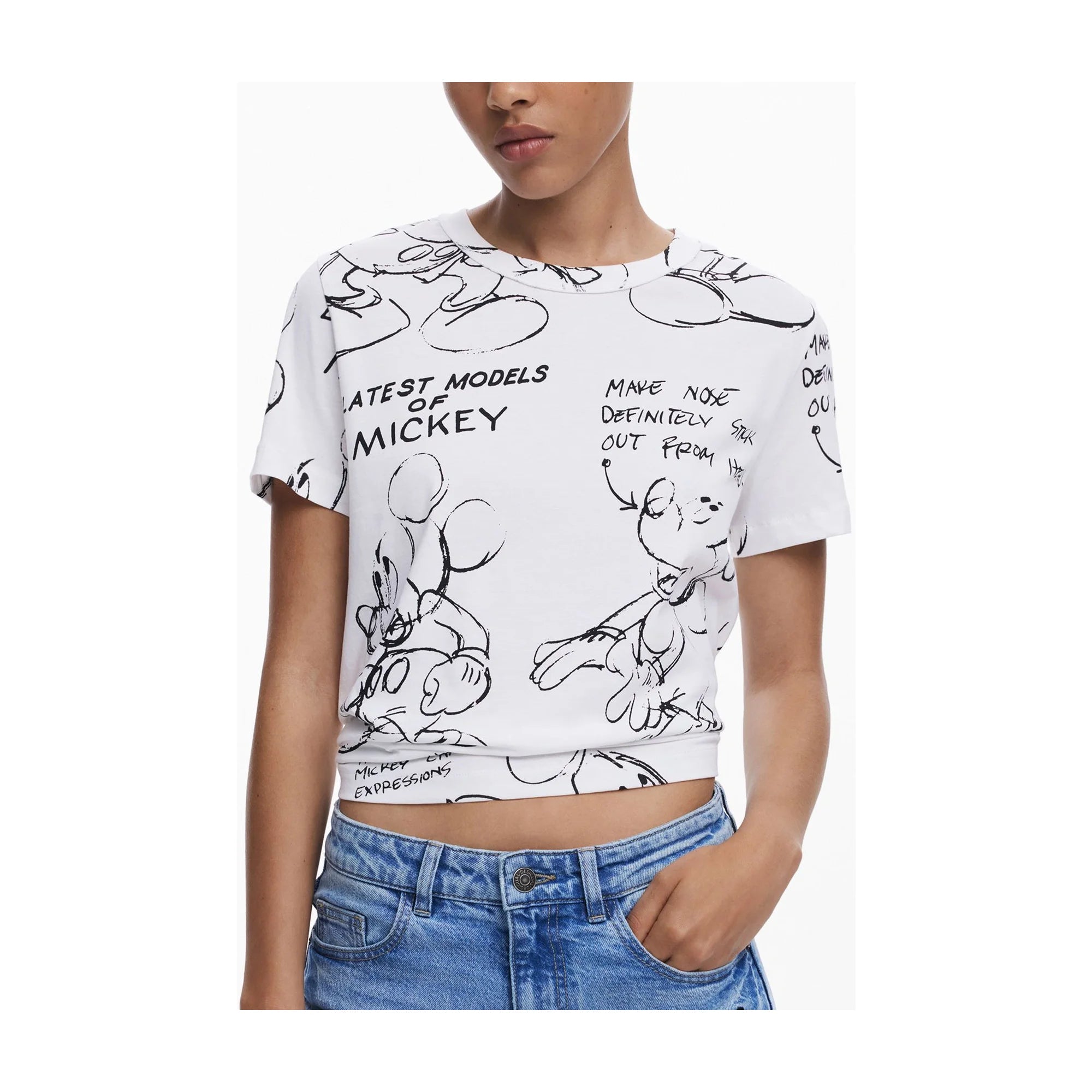 DESIGUAL T-SHIRT MANICHE CORTE DONNA BIANCO
