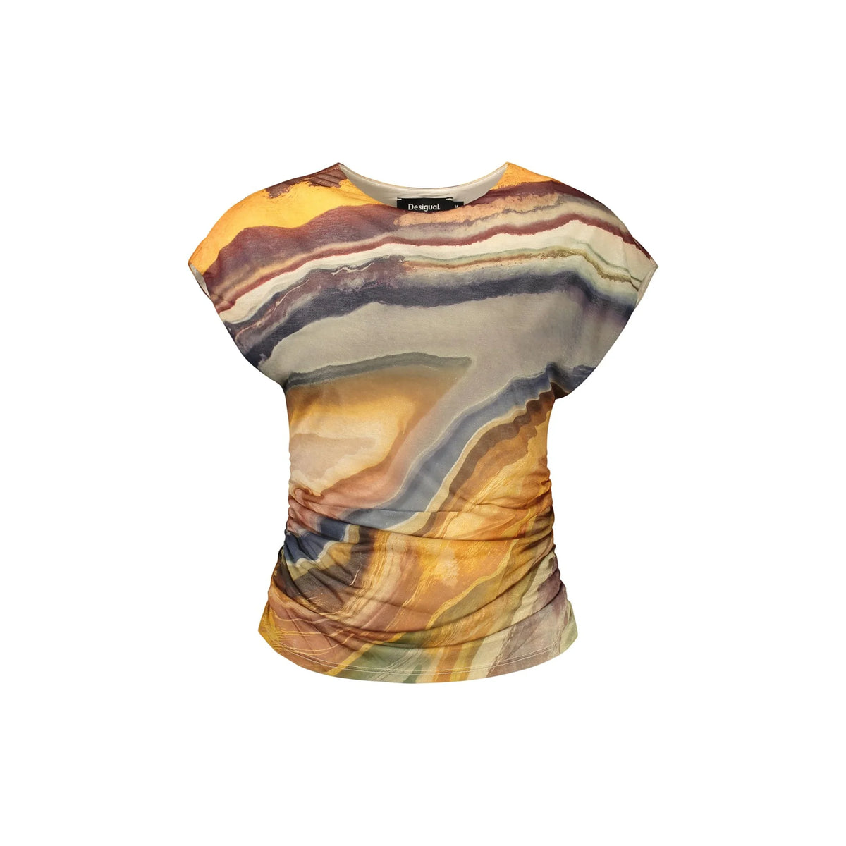 DESIGUAL T-SHIRT SENZA MANICHE DONNA BEIGE