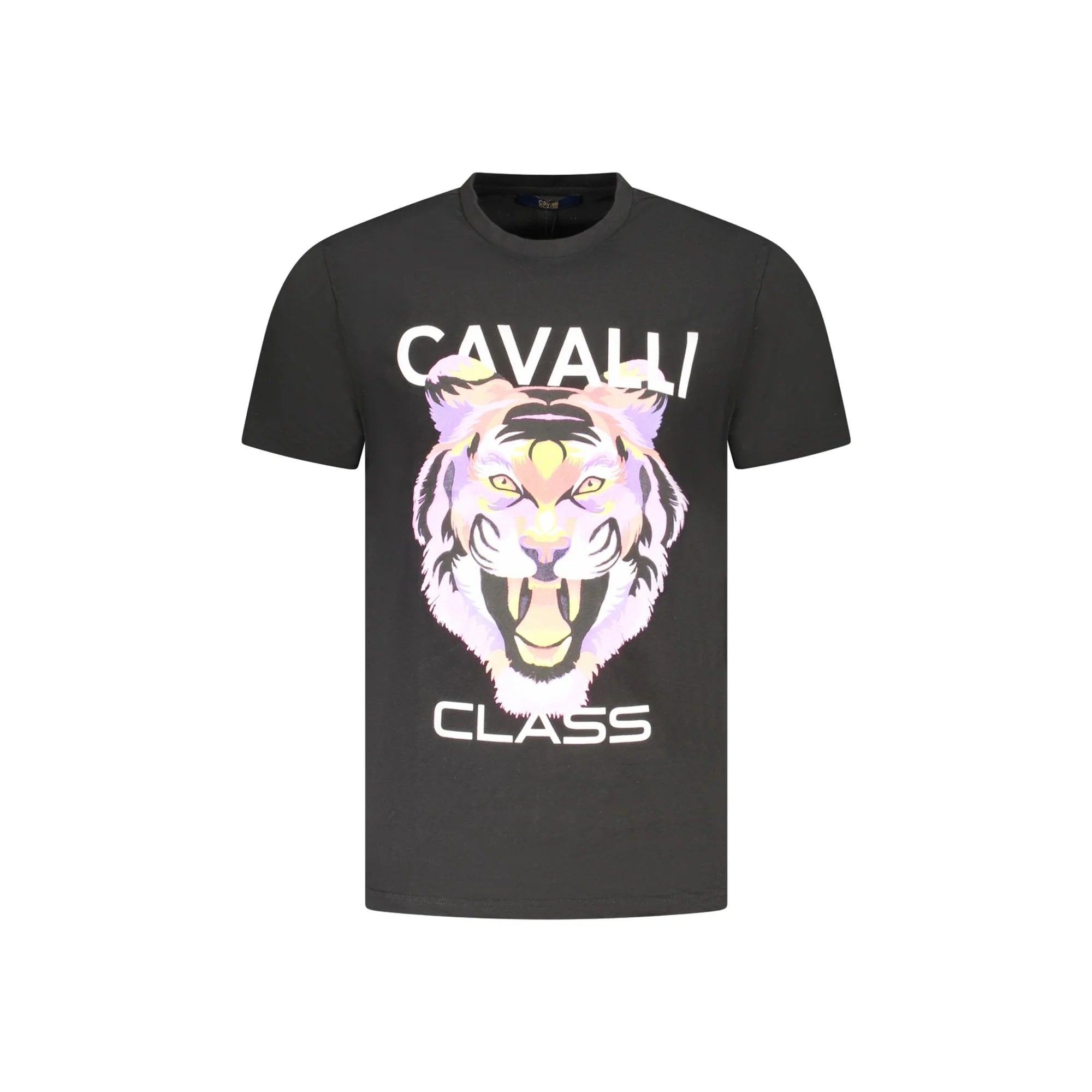 Cavalli Class T-Shirt Maniche Corte Uomo Nera Stampa Logo Nero - foto prodotto