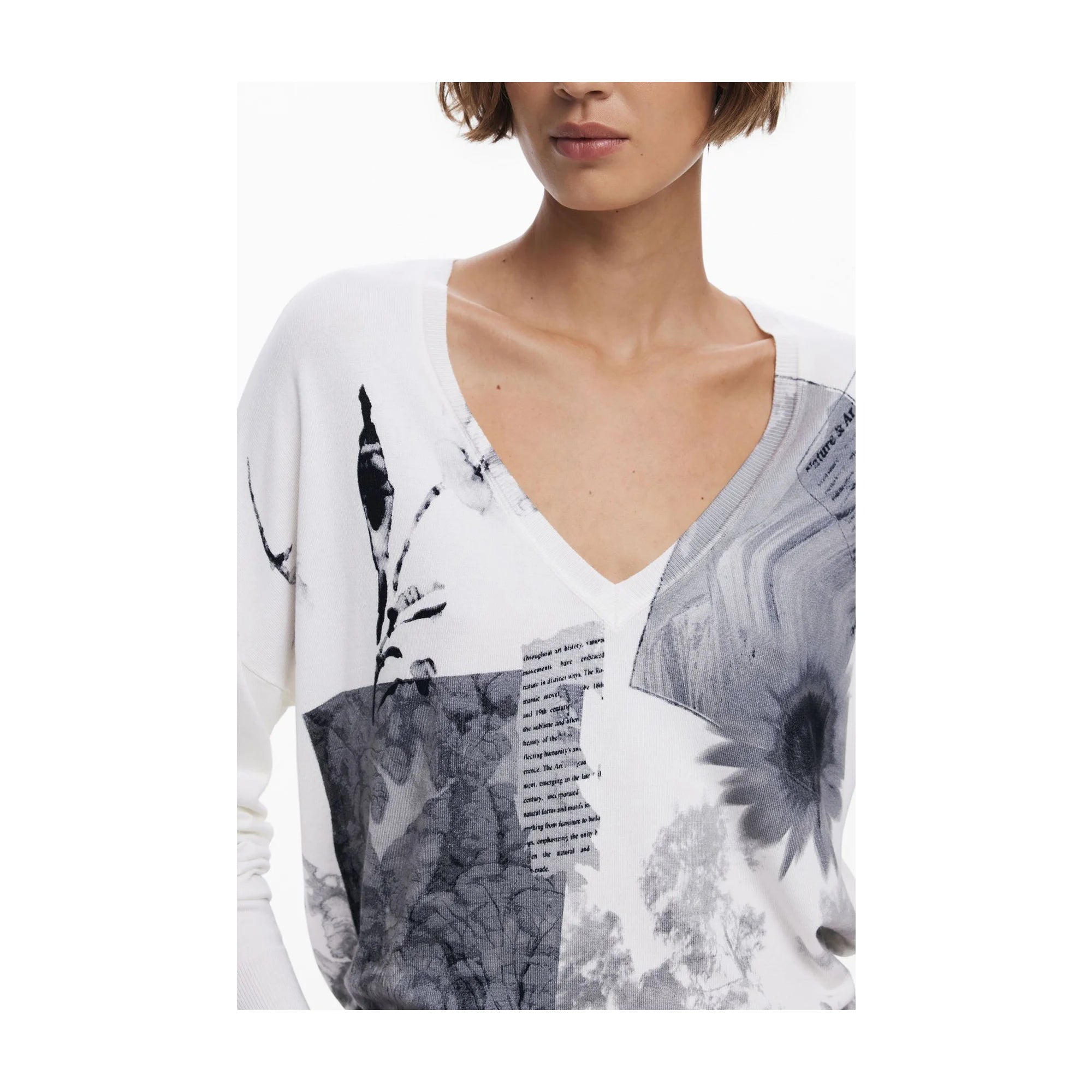 DESIGUAL MAGLIA DONNA BIANCO