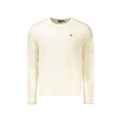 Napapijri Pullover Herren Weiß Rundhals mit Logo-Stickerei