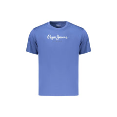 Pepe Jeans T-Shirt Maniche Corte Uomo Blu Stampa Logo