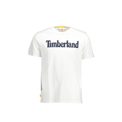 Timberland T-Shirt Μανίκια Κοντά Ανδρική Λευκή Εκτύπωση Λογότυπο