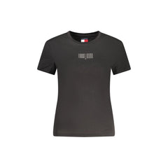 Tommy Hilfiger camiseta Manga Corta Mujer Negra Estampado Logo
