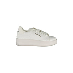 GAELLE PARIS Scarpe Sneakers Donna Bianche con Doppio Laccio Logato