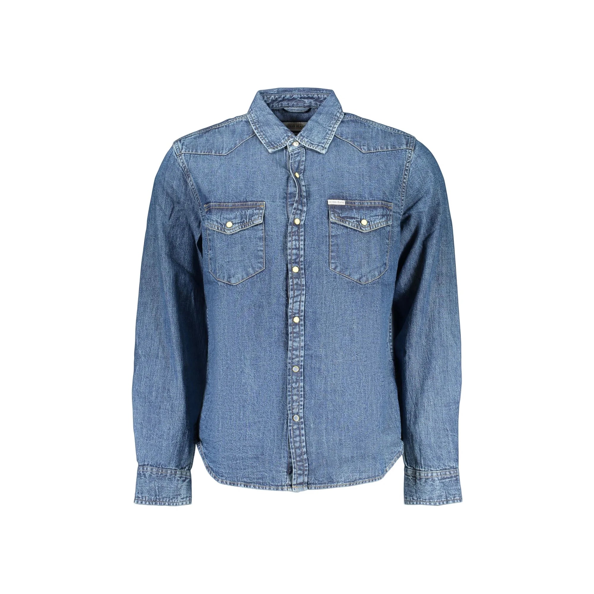 GUESS JEANS CAMICIA MANICHE LUNGHE UOMO BLU