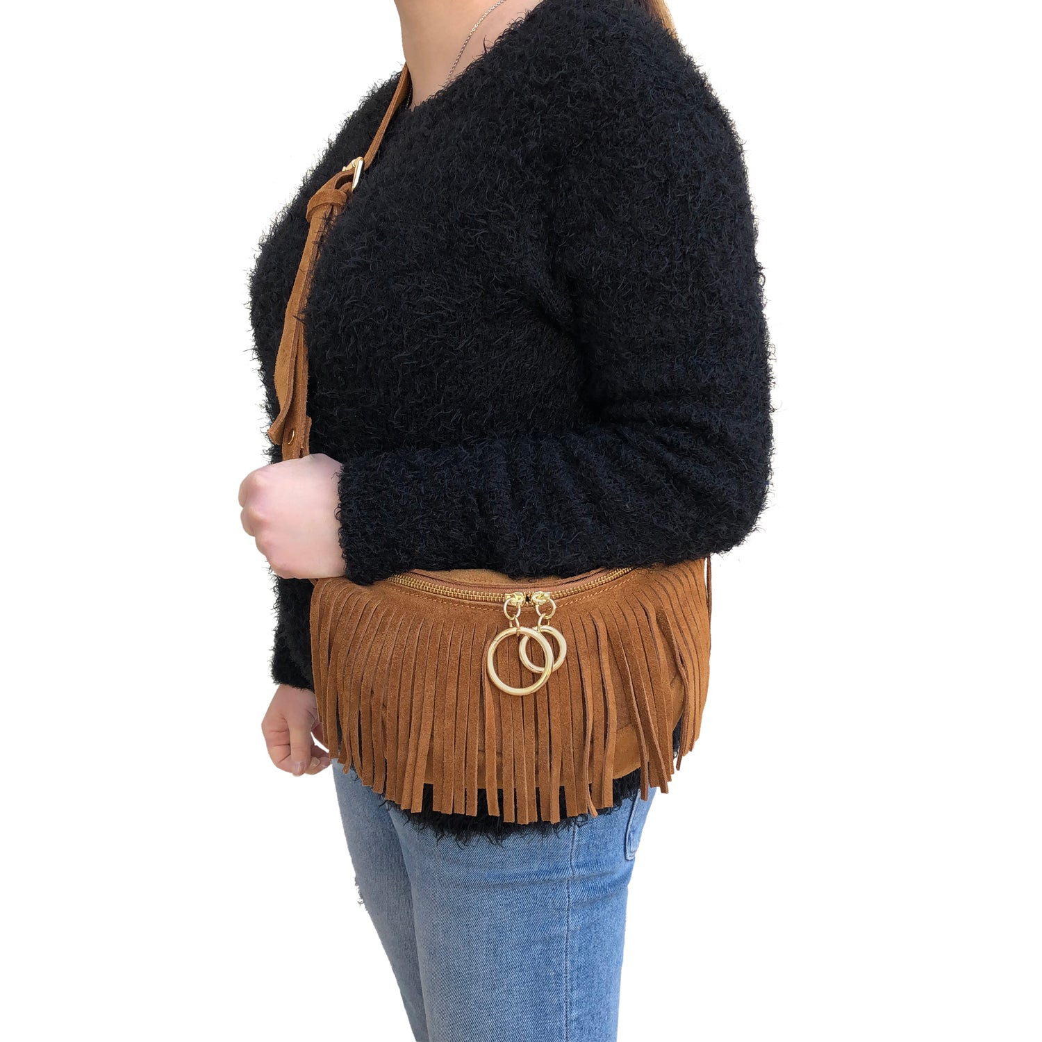 Marsupio Donna con Tracolla / Cintura, In Vera Pelle, Made In Italy, Modello Zelda Parubi - vista 11