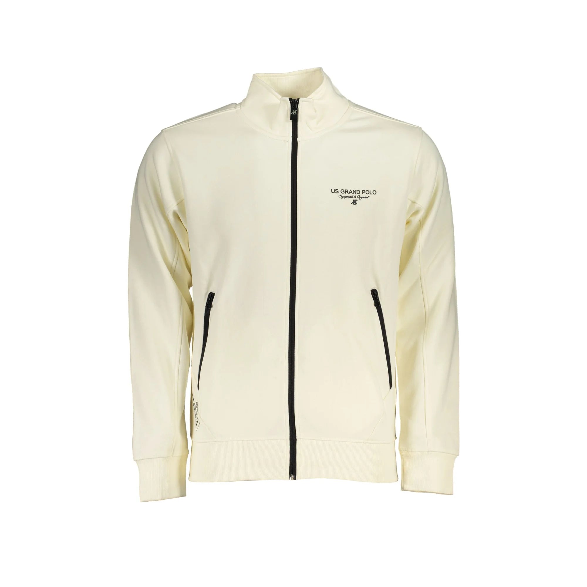 U.S. GRAND POLO FELPA CON ZIP UOMO BIANCO