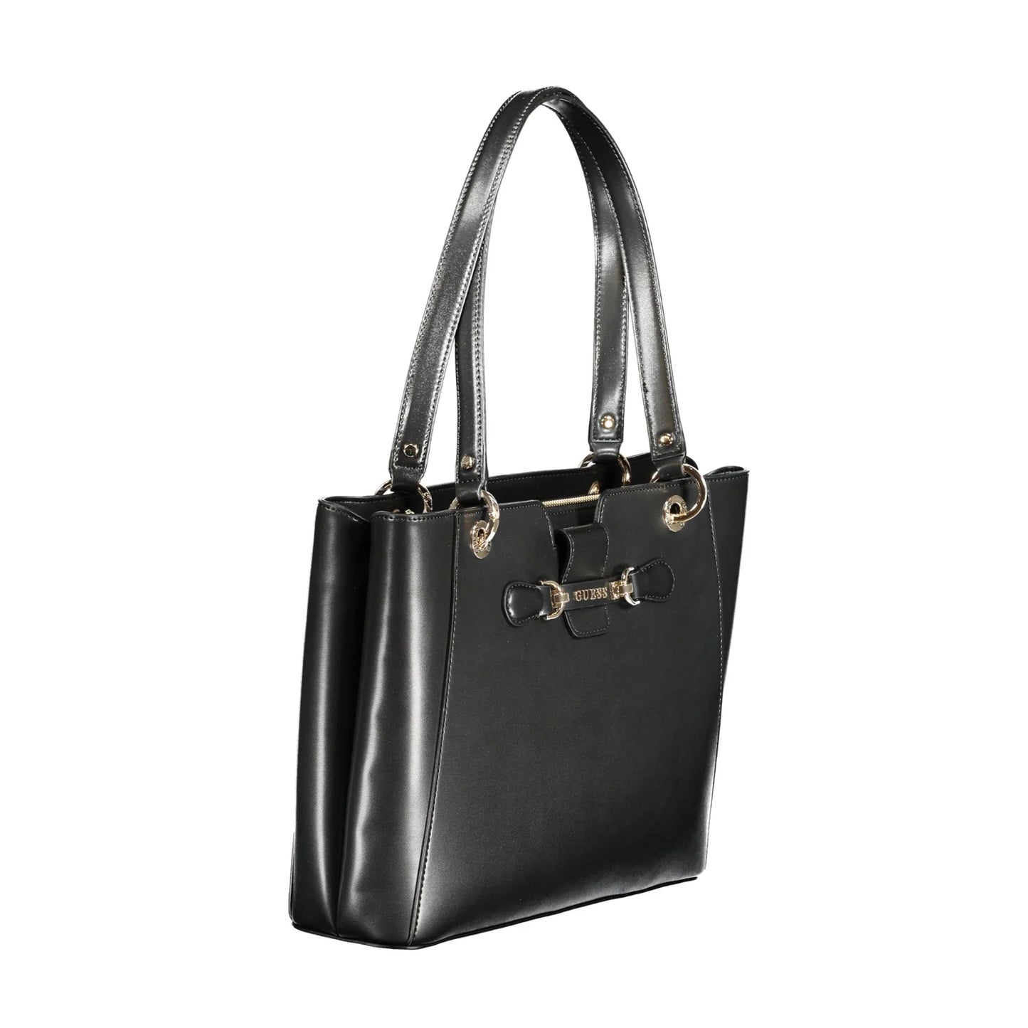 GUESS JEANS Borsa Donna Nolana Nera a Spalla con Doppio Scomparto e Dettagli a Contrasto Borse nero - vista 3