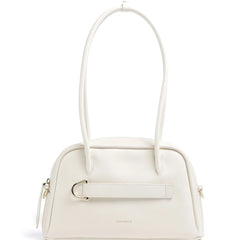 Coccinelle Borsa a Spalla Pelle Donna Bianca Logo