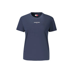 Tommy Hilfiger T-Shirt Maniche Corte Donna Blu Ricamo Logo