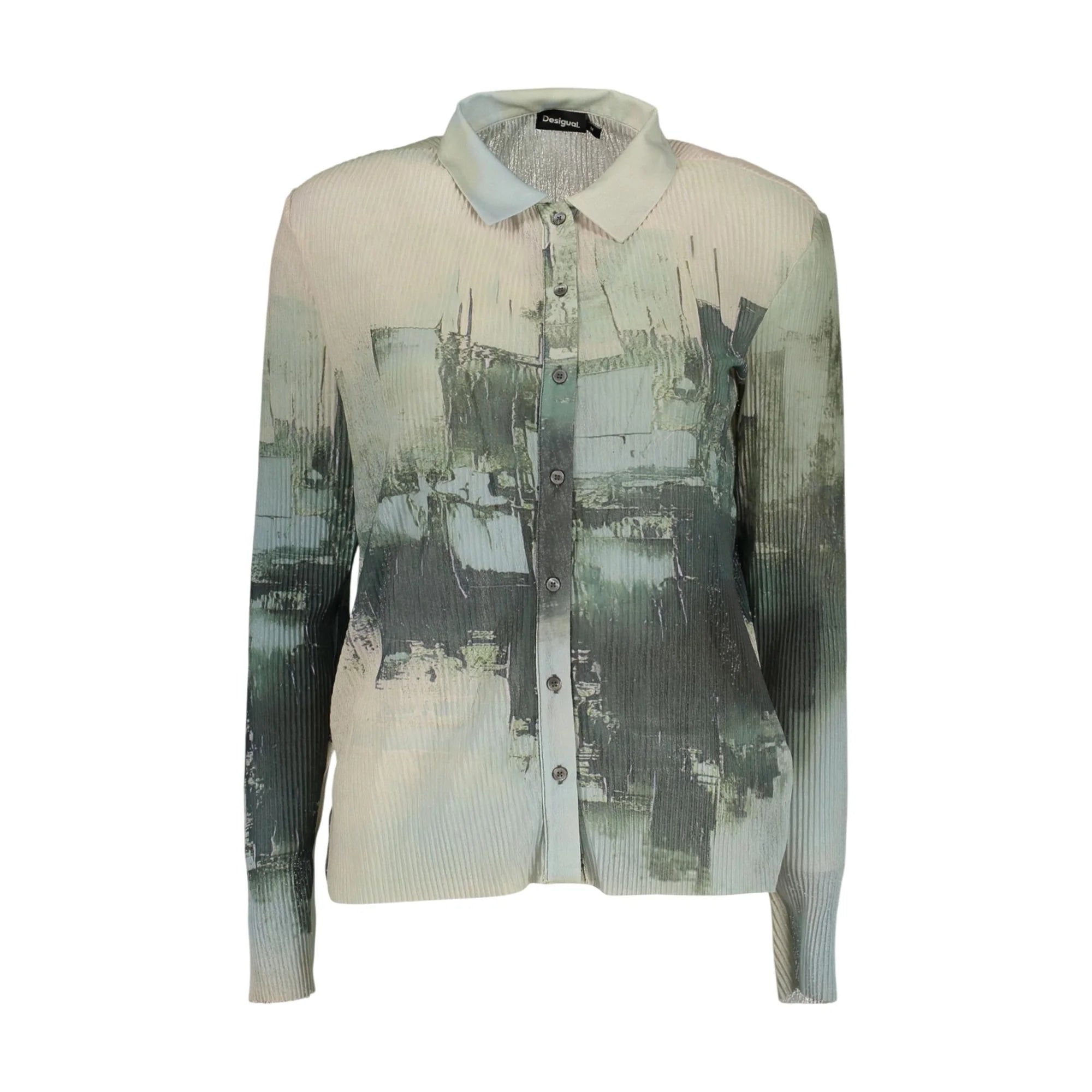 DESIGUAL CAMICIA MANICHE LUNGHE DONNA VERDE
