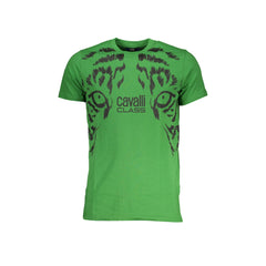 Cavalli Class T-Shirt Maniche Corte Uomo Verde Stampa
