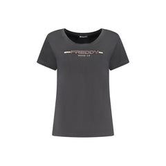 Freddy camiseta Manga Corta Mujer Negra Aplicación de Strass