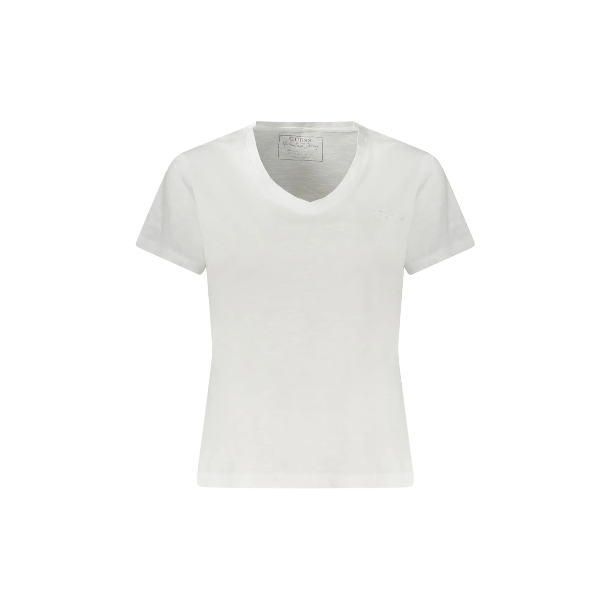 GUESS JEANS T-SHIRT MANICHE CORTE DONNA BIANCO