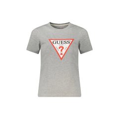 Guess vaqueros camiseta de Manga Corta para Mujer Gris con Estampado de Logo