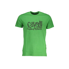 Cavalli Class T-Shirt Maniche Corte Uomo Verde Stampa