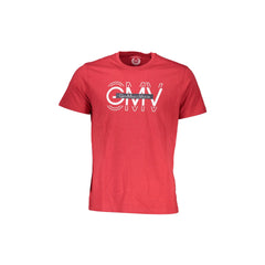 Gian Marco Venturi T-Shirt Manga Curta Homem Vermelha Estampa