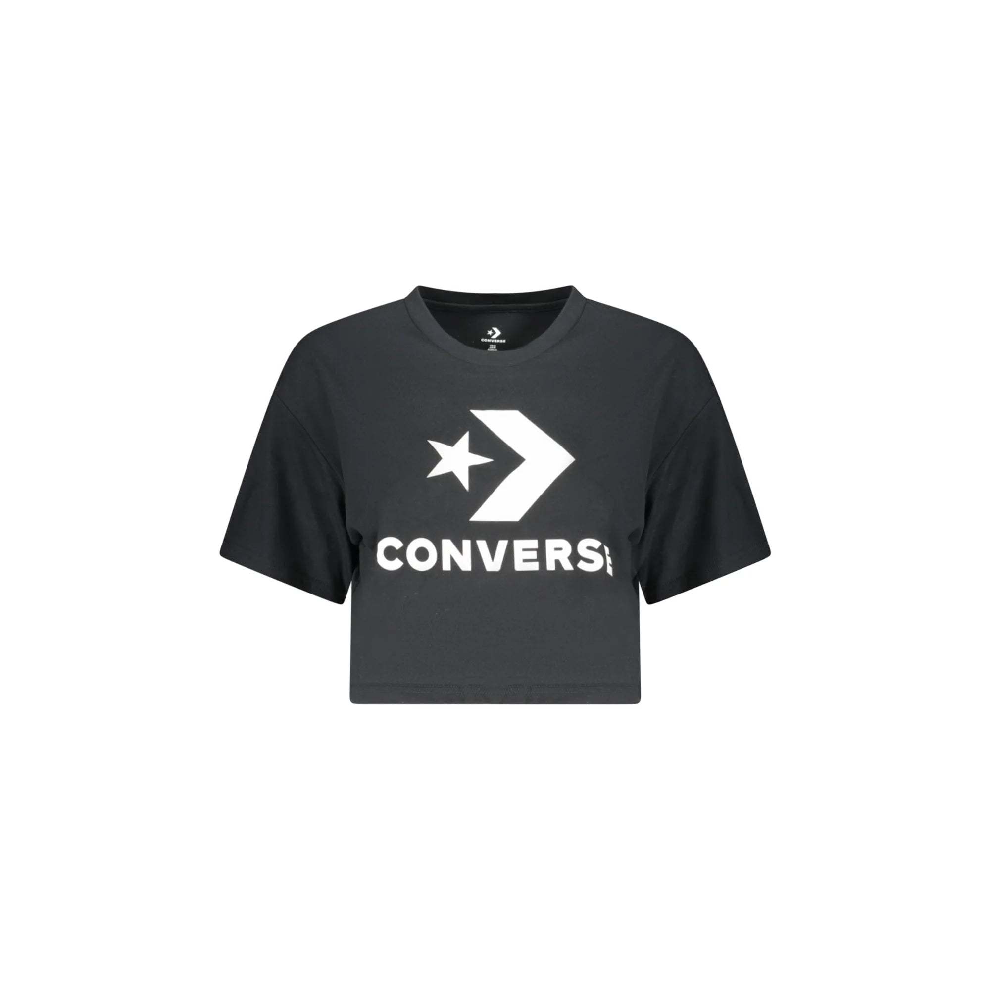 CONVERSE T-SHIRT MANICHE CORTE DONNA NERO