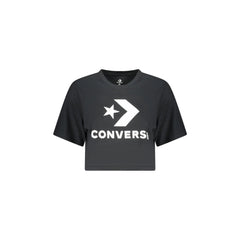 Converse T-Shirt Manga Curta Mulher Preta Estampa Logo