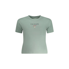 Guess Jeans T-Shirt Maniche Corte Donna Verdi Stampa Logo
